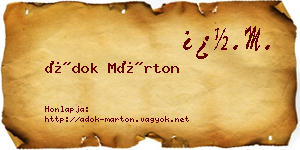 Ádok Márton névjegykártya