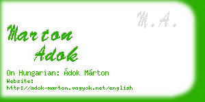 marton adok business card